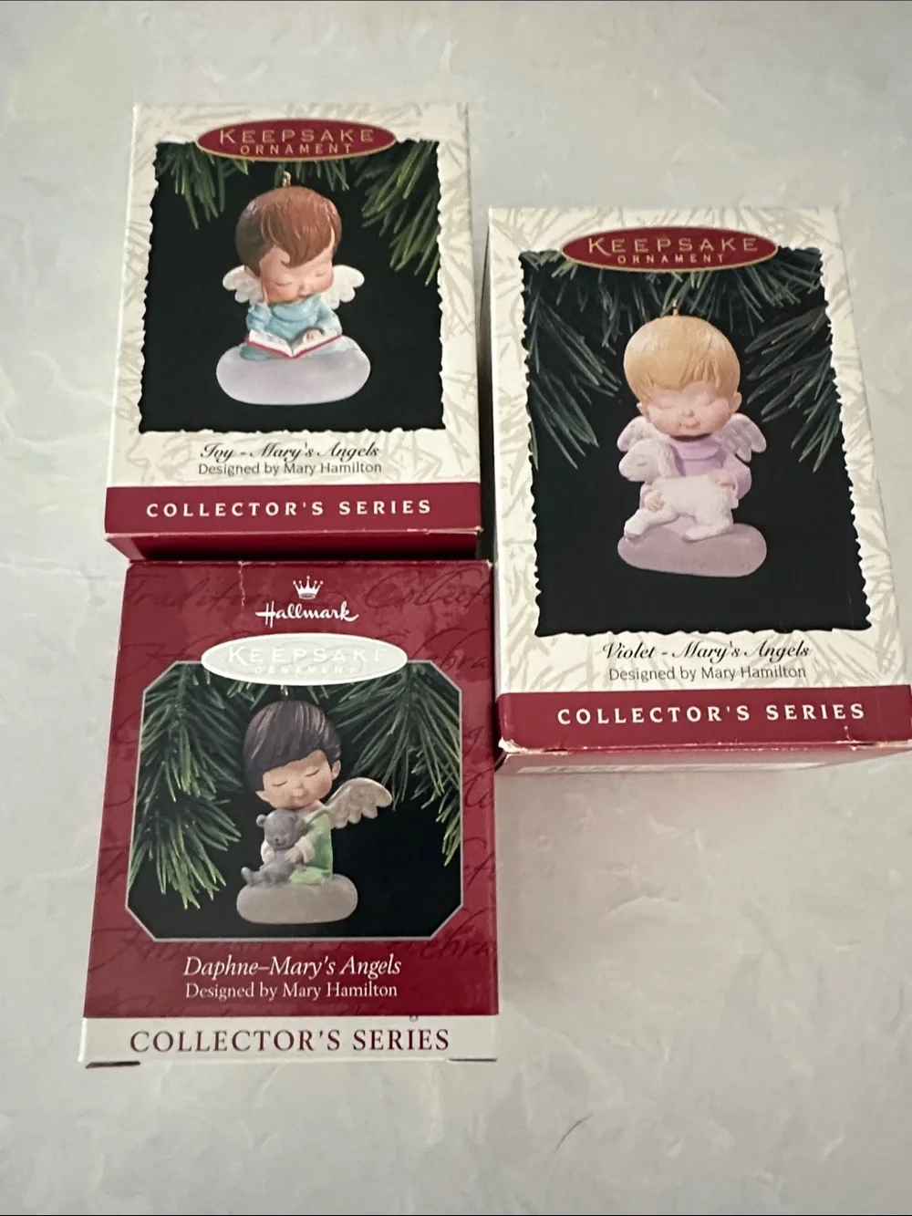 New Lot 14 Hallmark Keepsake Showcase Ornaments Angels Boy Girl Christmas Vtg